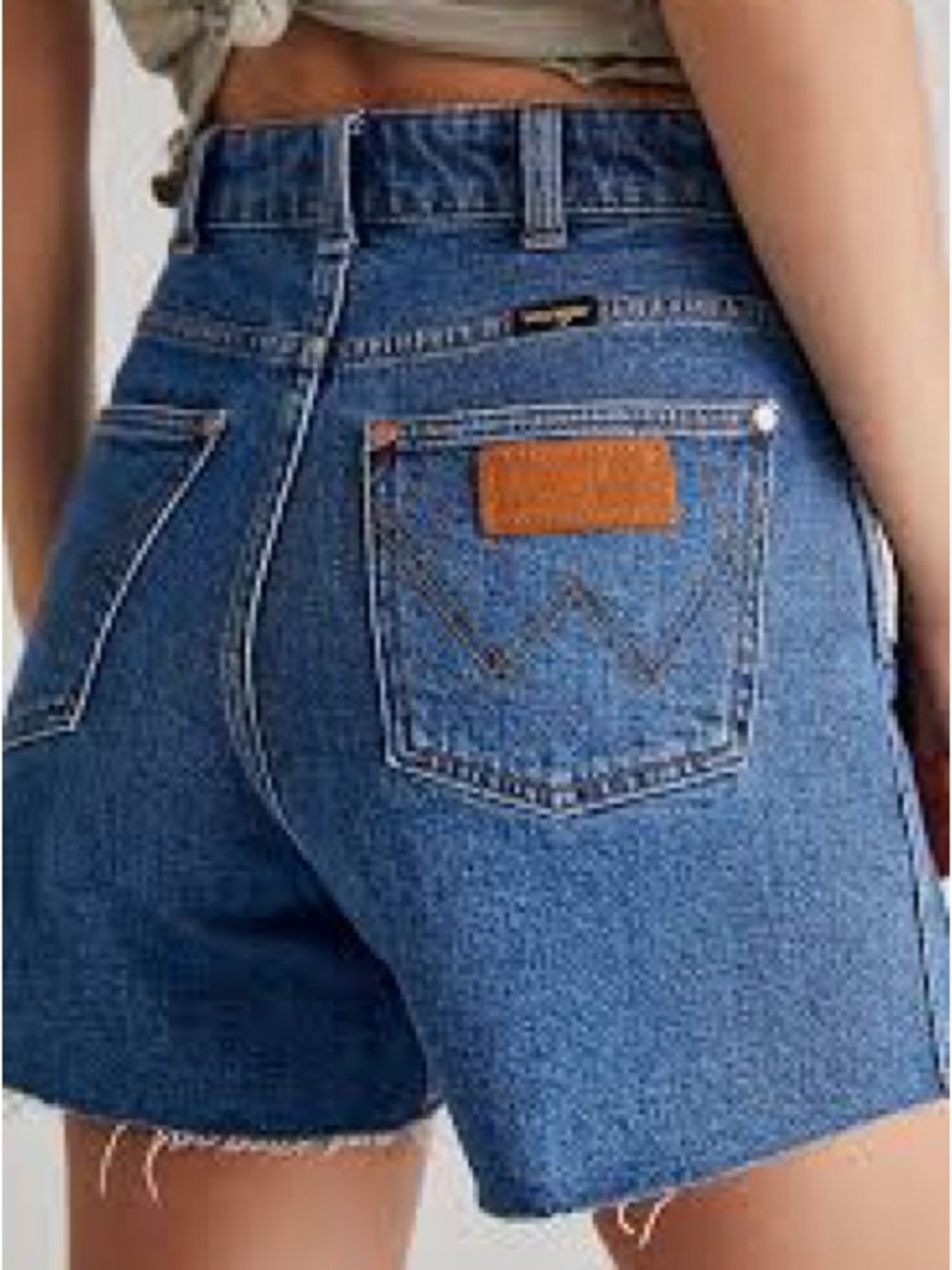 Wrangler Blue Denim High-Rise Jean Shorts